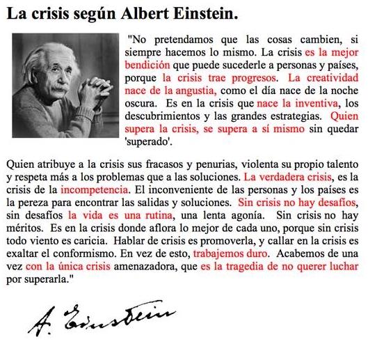 Crisis. A. Einstein